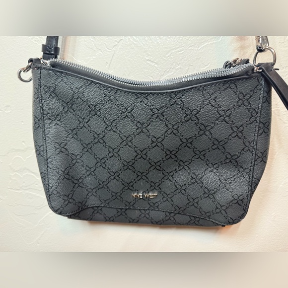 Nine West Handbags - Nine West Gray and Black Patterned Crossbody Bag